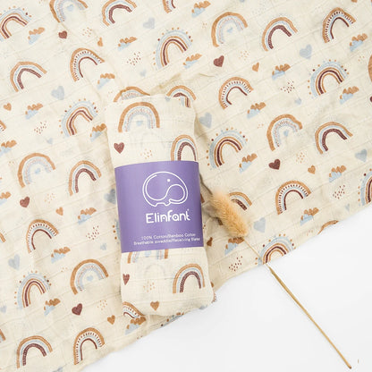 Manta de bebé 120x110cm – Muselina de algodón ultra suave – Multiusos (baño, cama, cochecito)