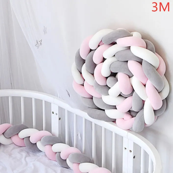 Tour de lit tressé : ultra doux & sécurisant ! (1m à 4 m, plusieurs coloris disponibles)