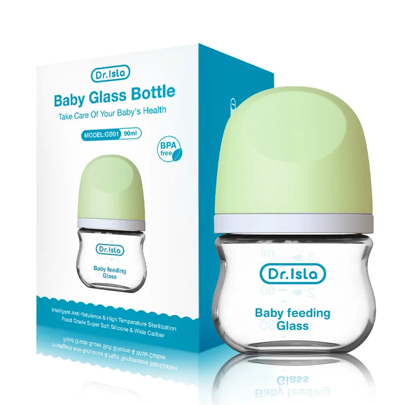 Biberons "Dr. Isla" en verre anti-reflux - 90ML / 160ML : l'allié parfait pour les nouveaux-nés