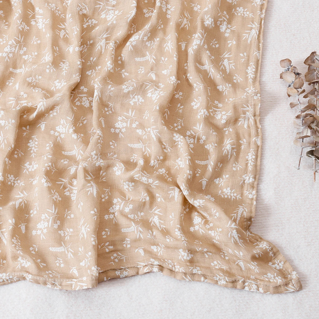 Couverture de réception bébé 120x110cm – Mousseline de coton ultra douce – Multi-usages (bain, lit, poussette)