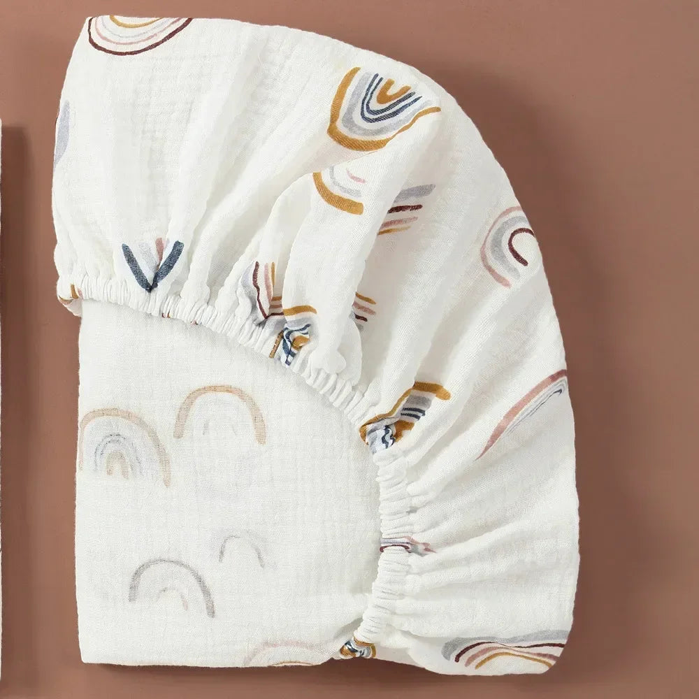 Drap-housse en mousseline de coton :  un seul drap, toutes les formes – Drap-housse bébé 100% adaptable !