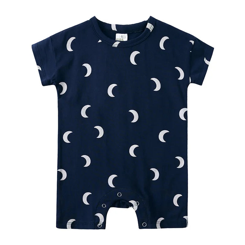 Pelele para bebé niño y niña de 0 a 2 años - Estampado de rayas, luna y perro | FamilyLK