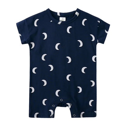 Pelele para bebé niño y niña de 0 a 2 años - Estampado de rayas, luna y perro | FamilyLK
