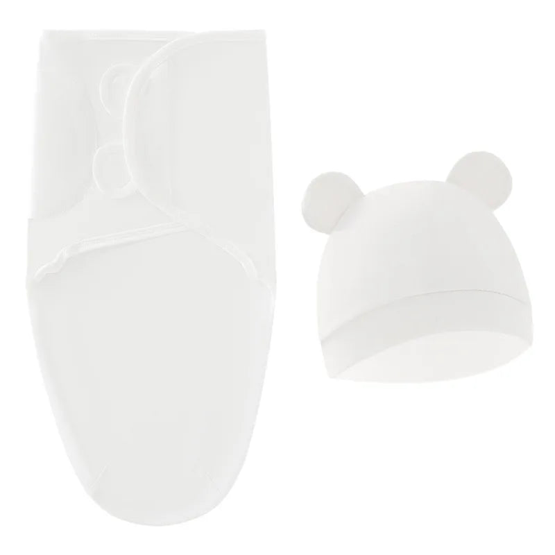 Saco de dormir + gorro para recién nacido (0-3 meses) – Verano – Algodón transpirable y suave