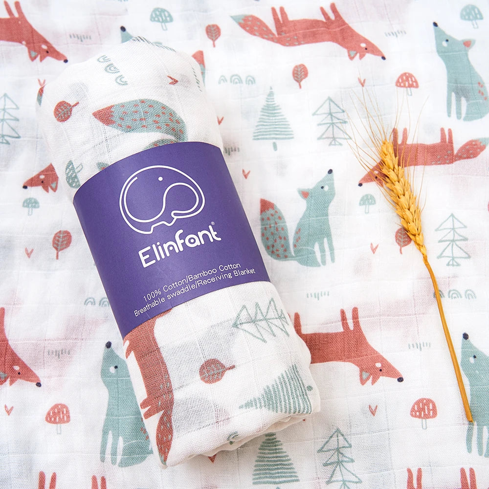 Couverture de réception bébé 120x110cm – Mousseline de coton ultra douce – Multi-usages (bain, lit, poussette)