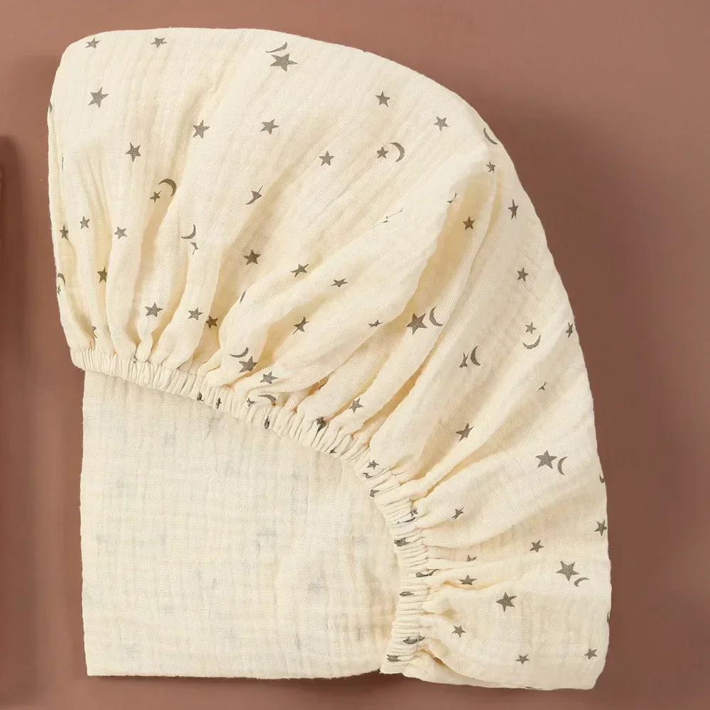 Drap-housse en mousseline de coton :  un seul drap, toutes les formes – Drap-housse bébé 100% adaptable !
