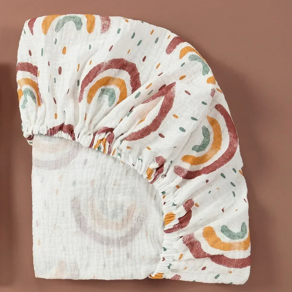Drap-housse en mousseline de coton :  un seul drap, toutes les formes – Drap-housse bébé 100% adaptable !