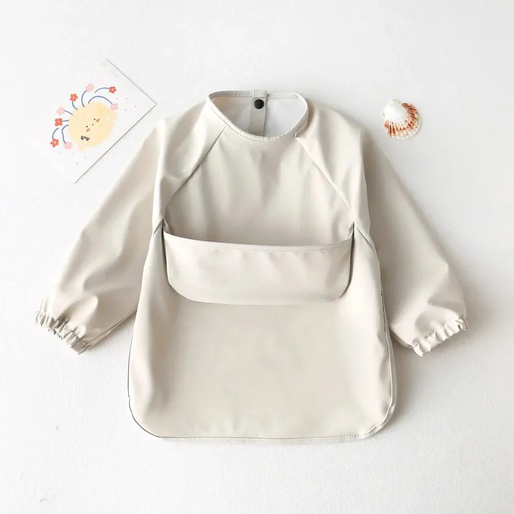 Delantal de alimentación impermeable de manga larga: ¡protege con estilo, crece en libertad!