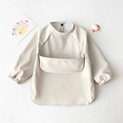 Delantal de alimentación impermeable de manga larga: ¡protege con estilo, crece en libertad!