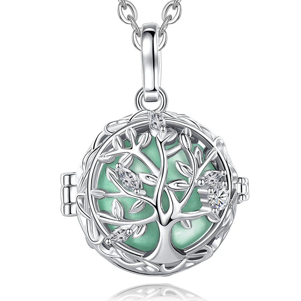 🧘‍♀️ Collier bola de grossesse Eudora – pendentif « arbre de vie », boule musicale 18 mm, bijou DIY
