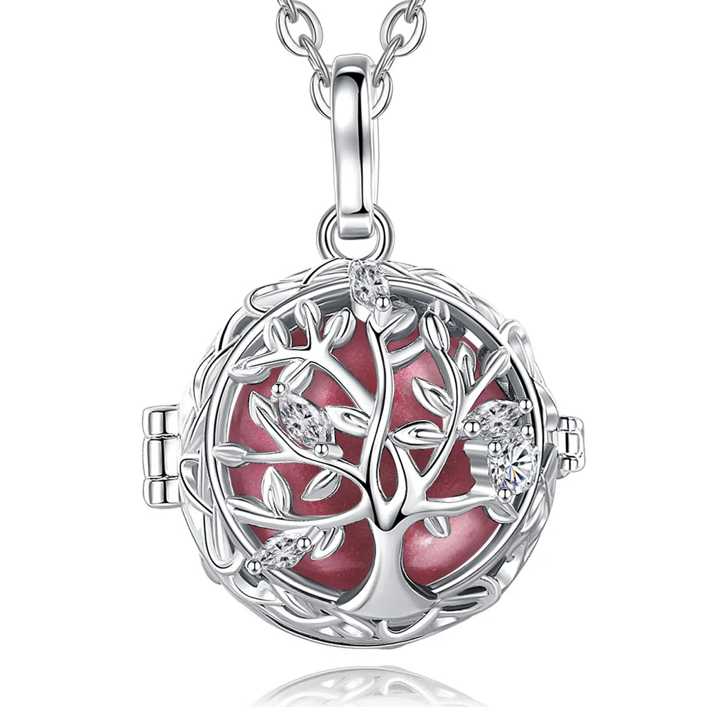 🧘‍♀️ Collier bola de grossesse Eudora – pendentif « arbre de vie », boule musicale 18 mm, bijou DIY