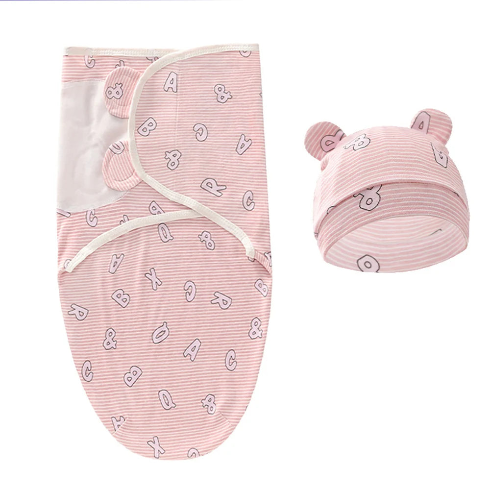 Saco de dormir + gorro para recién nacido (0-3 meses) – Verano – Algodón transpirable y suave