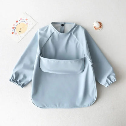 Delantal de alimentación impermeable de manga larga: ¡protege con estilo, crece en libertad!