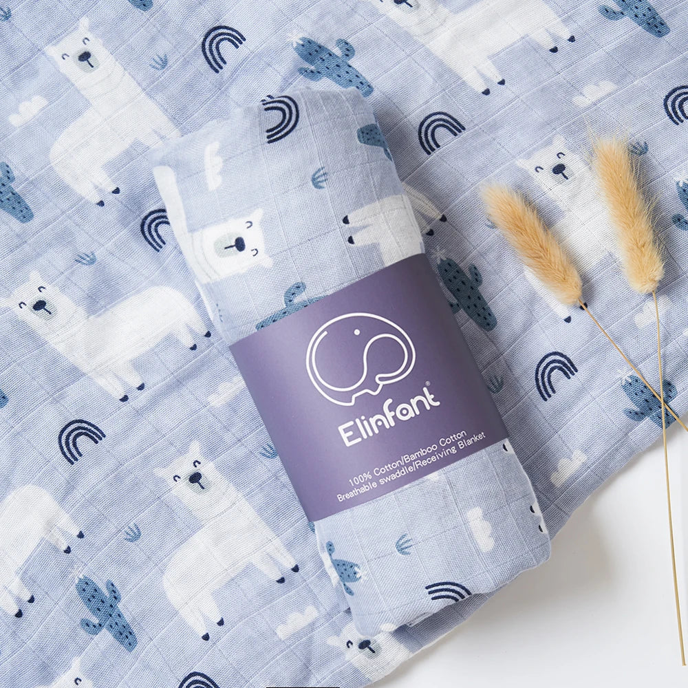 Manta de bebé 120x110cm – Muselina de algodón ultra suave – Multiusos (baño, cama, cochecito)