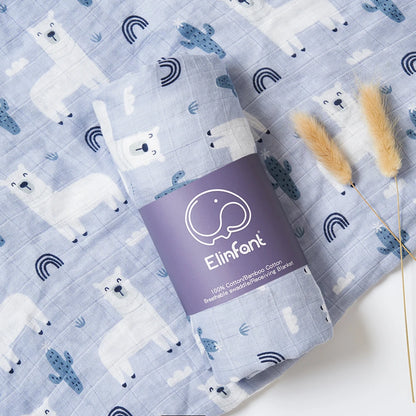 Manta de bebé 120x110cm – Muselina de algodón ultra suave – Multiusos (baño, cama, cochecito)