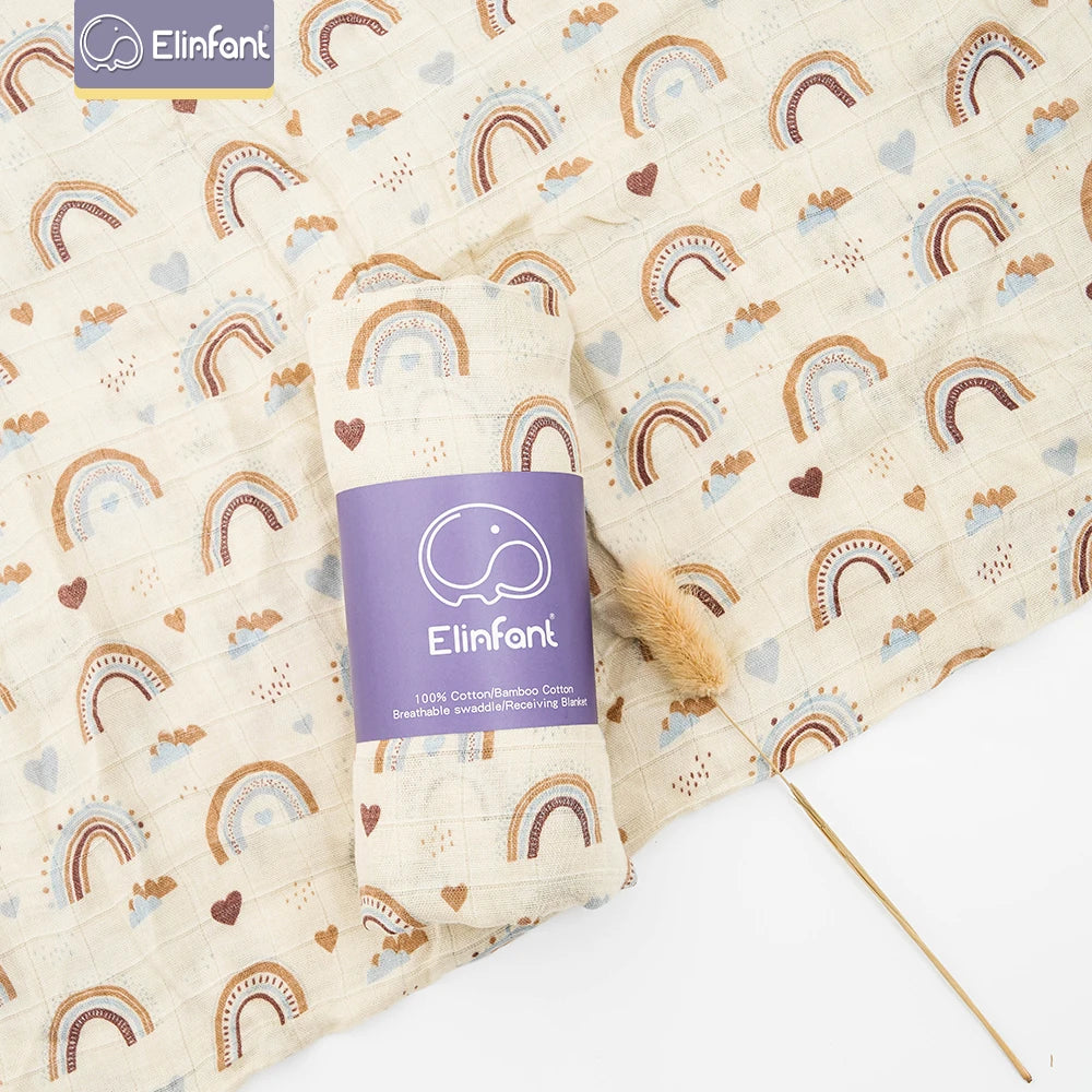 Manta de bebé 120x110cm – Muselina de algodón ultra suave – Multiusos (baño, cama, cochecito)