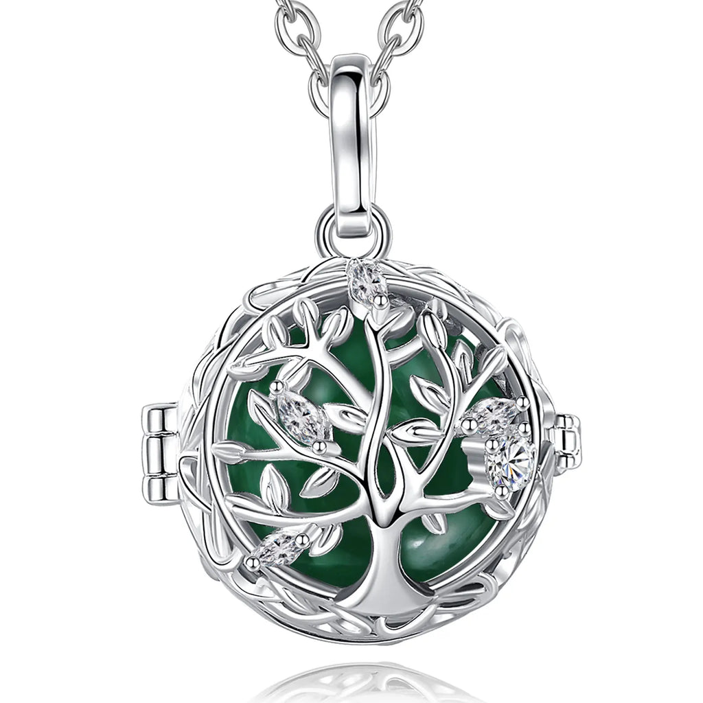 🧘‍♀️ Collier bola de grossesse Eudora – pendentif « arbre de vie », boule musicale 18 mm, bijou DIY
