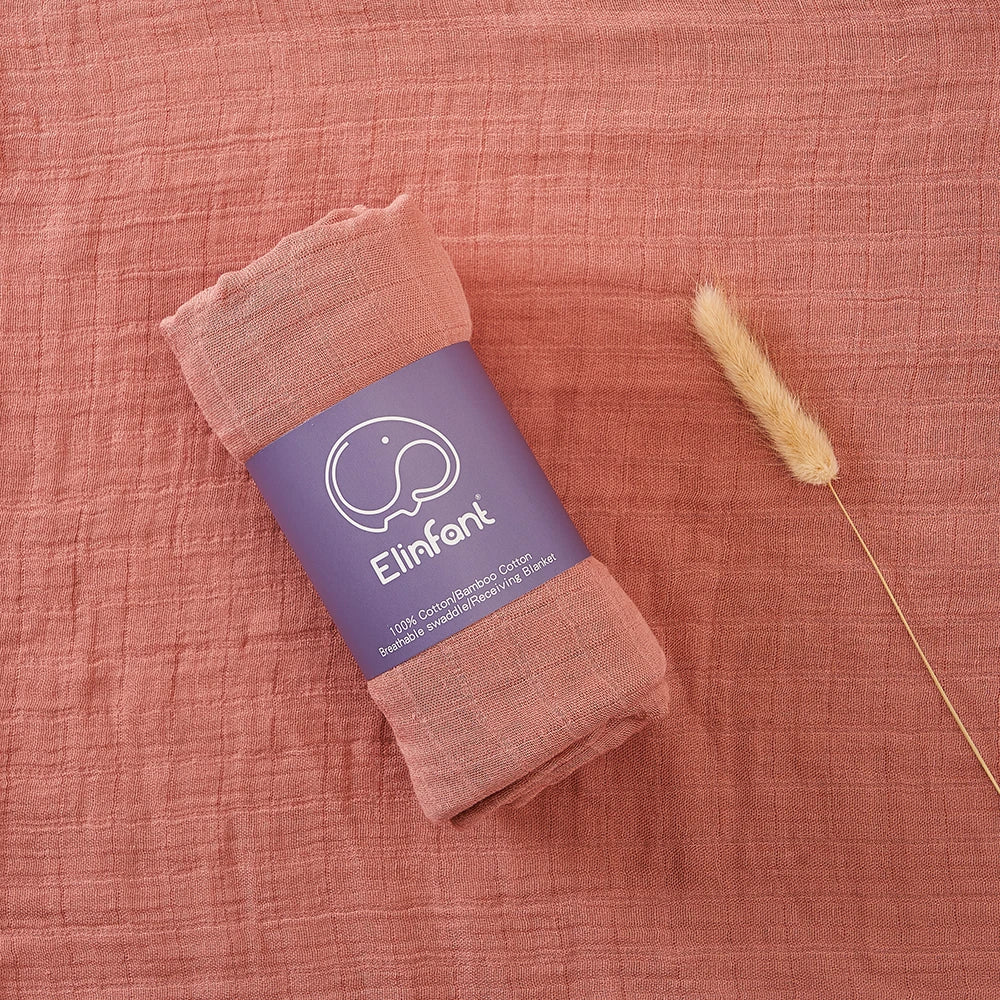 Couverture de réception bébé 120x110cm – Mousseline de coton ultra douce – Multi-usages (bain, lit, poussette)