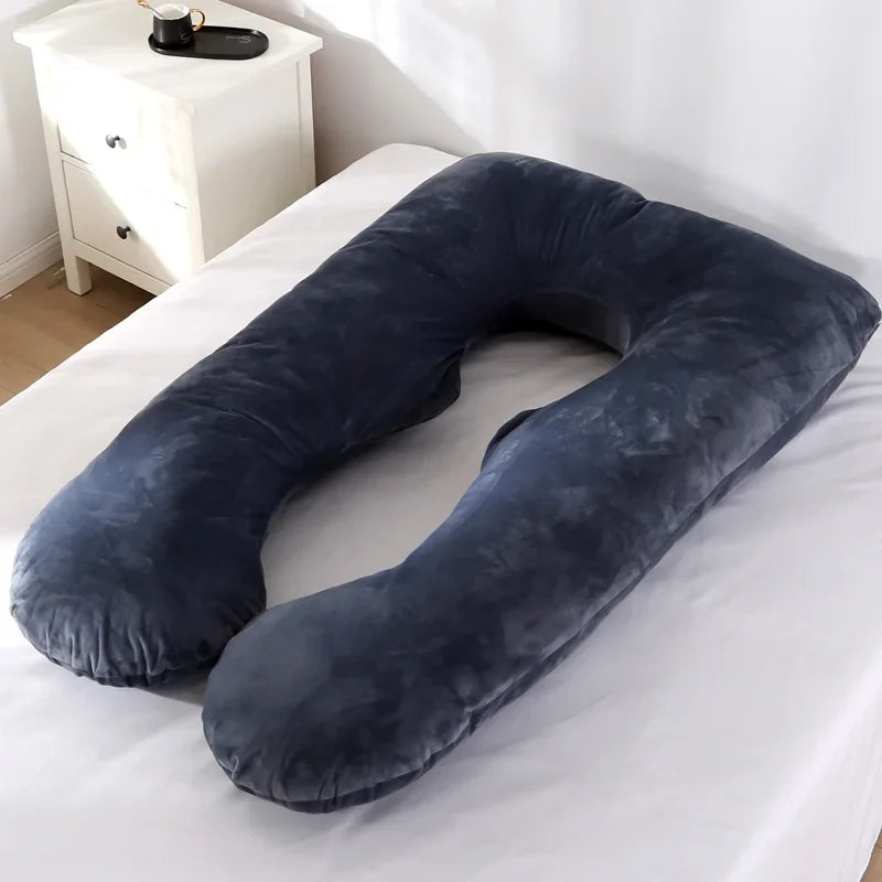 🌙 Oreiller de maternité 120×70 cm – confortable, soutien grossesse & allaitement, coussin doux