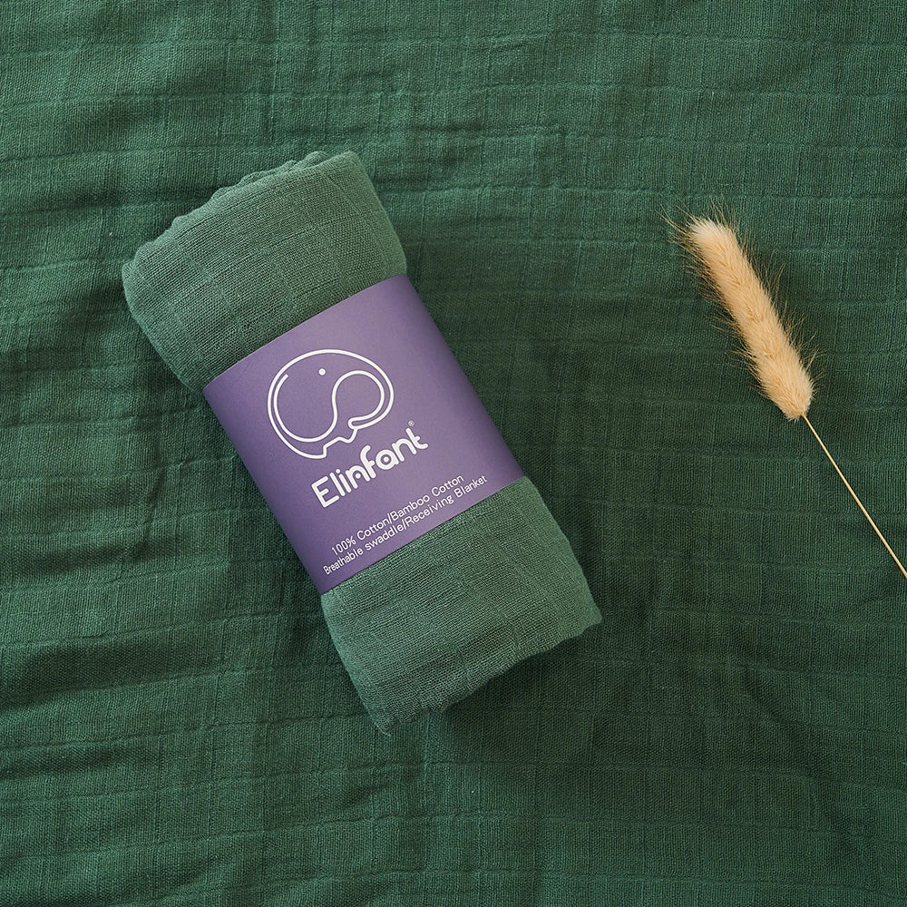 Couverture de réception bébé 120x110cm – Mousseline de coton ultra douce – Multi-usages (bain, lit, poussette)