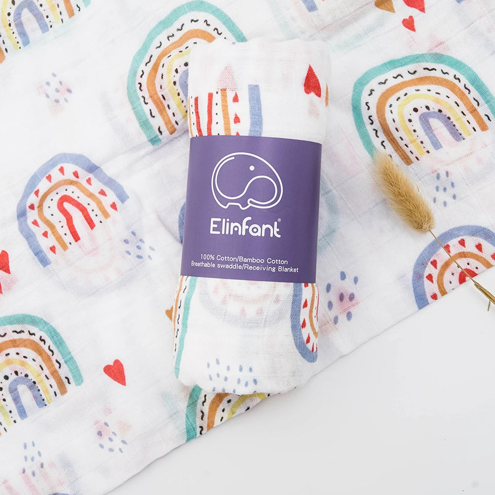 Couverture de réception bébé 120x110cm – Mousseline de coton ultra douce – Multi-usages (bain, lit, poussette)