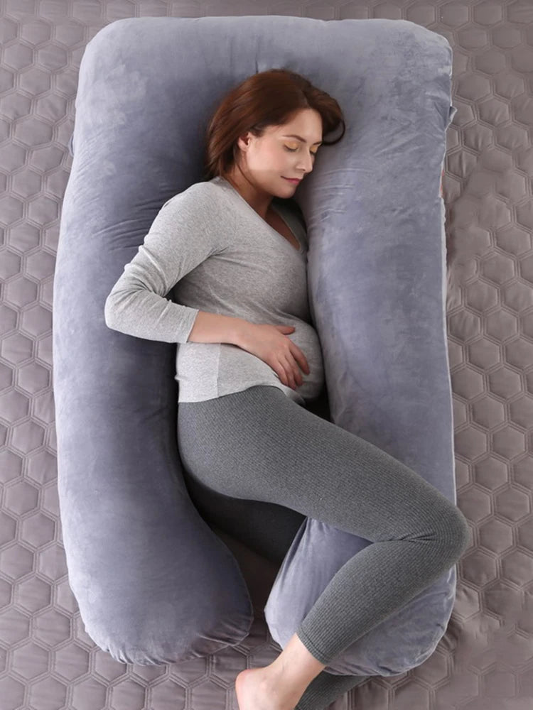 🌙 Oreiller de maternité 120×70 cm – confortable, soutien grossesse & allaitement, coussin doux
