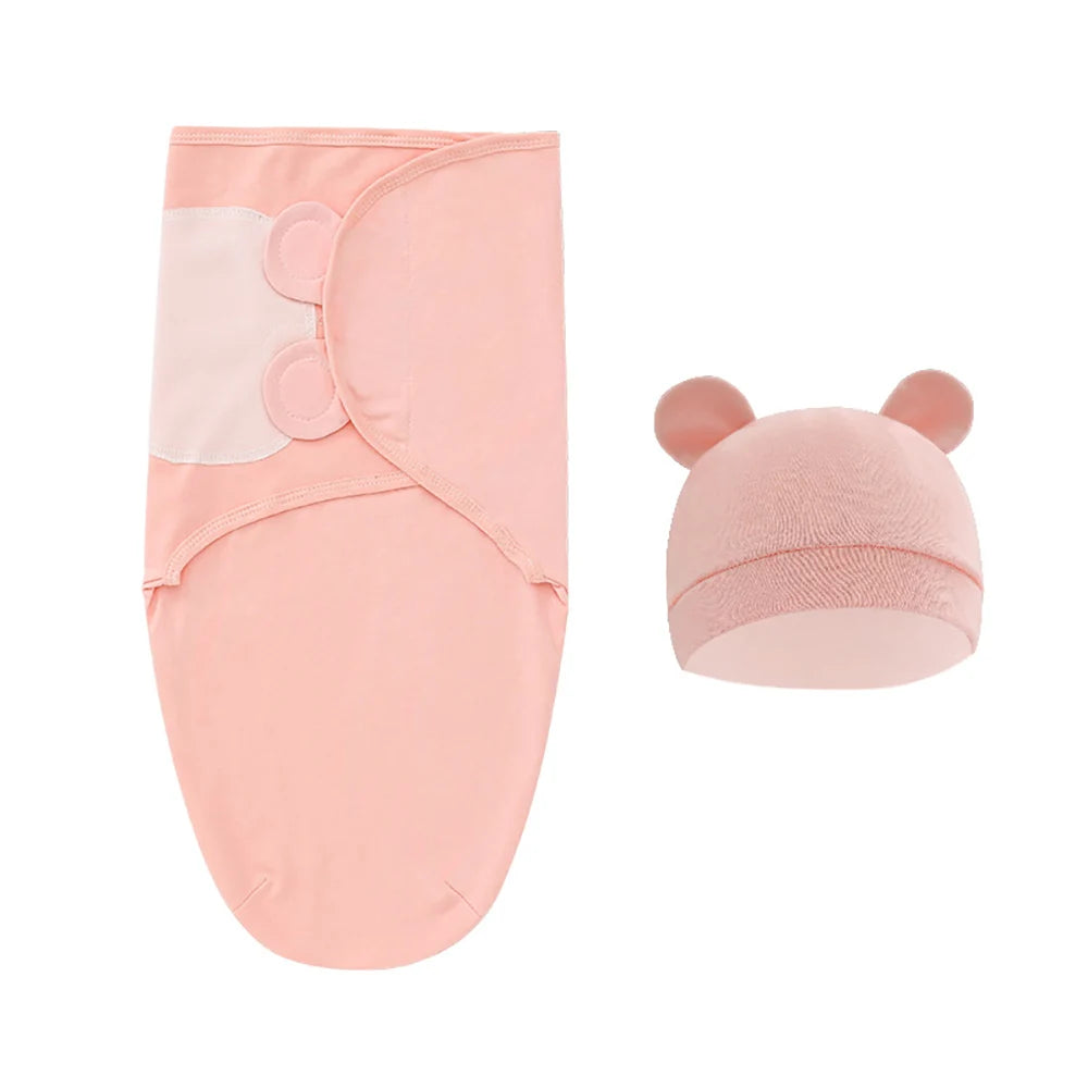 Saco de dormir + gorro para recién nacido (0-3 meses) – Verano – Algodón transpirable y suave