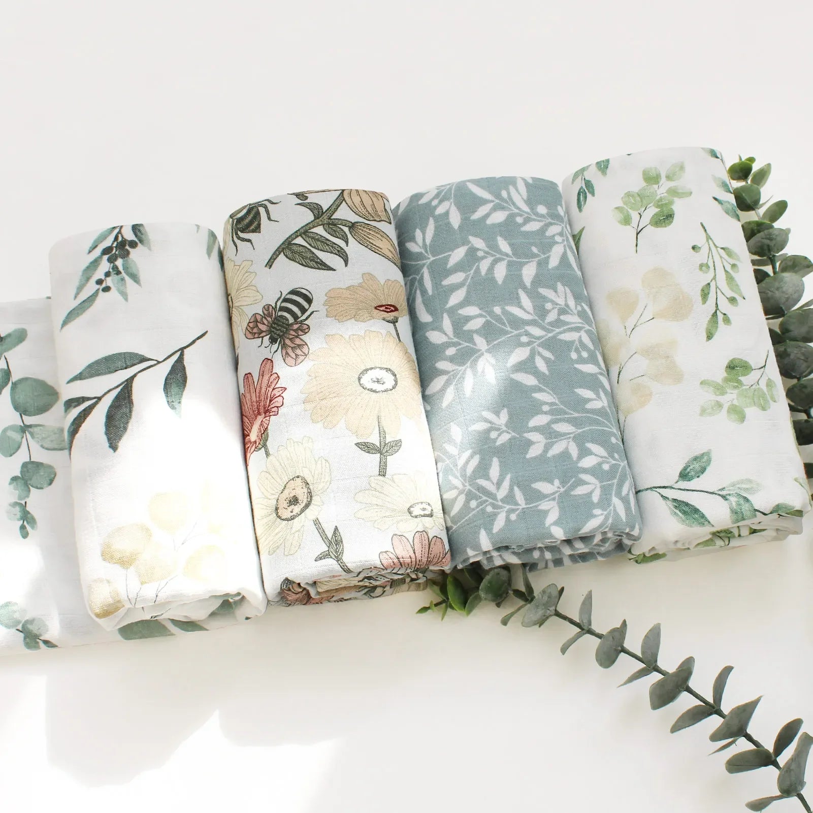 Couvertures d'emmaillotage en coton de bambou : tissu doux & naturel pour bébé
