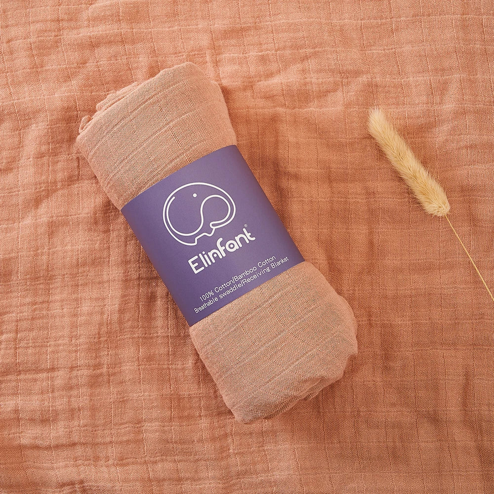 Couverture de réception bébé 120x110cm – Mousseline de coton ultra douce – Multi-usages (bain, lit, poussette)