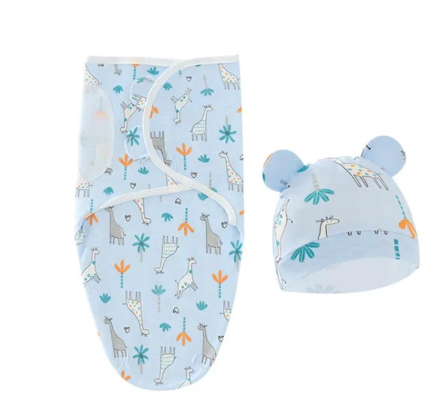 Saco de dormir + gorro para recién nacido (0-3 meses) – Verano – Algodón transpirable y suave