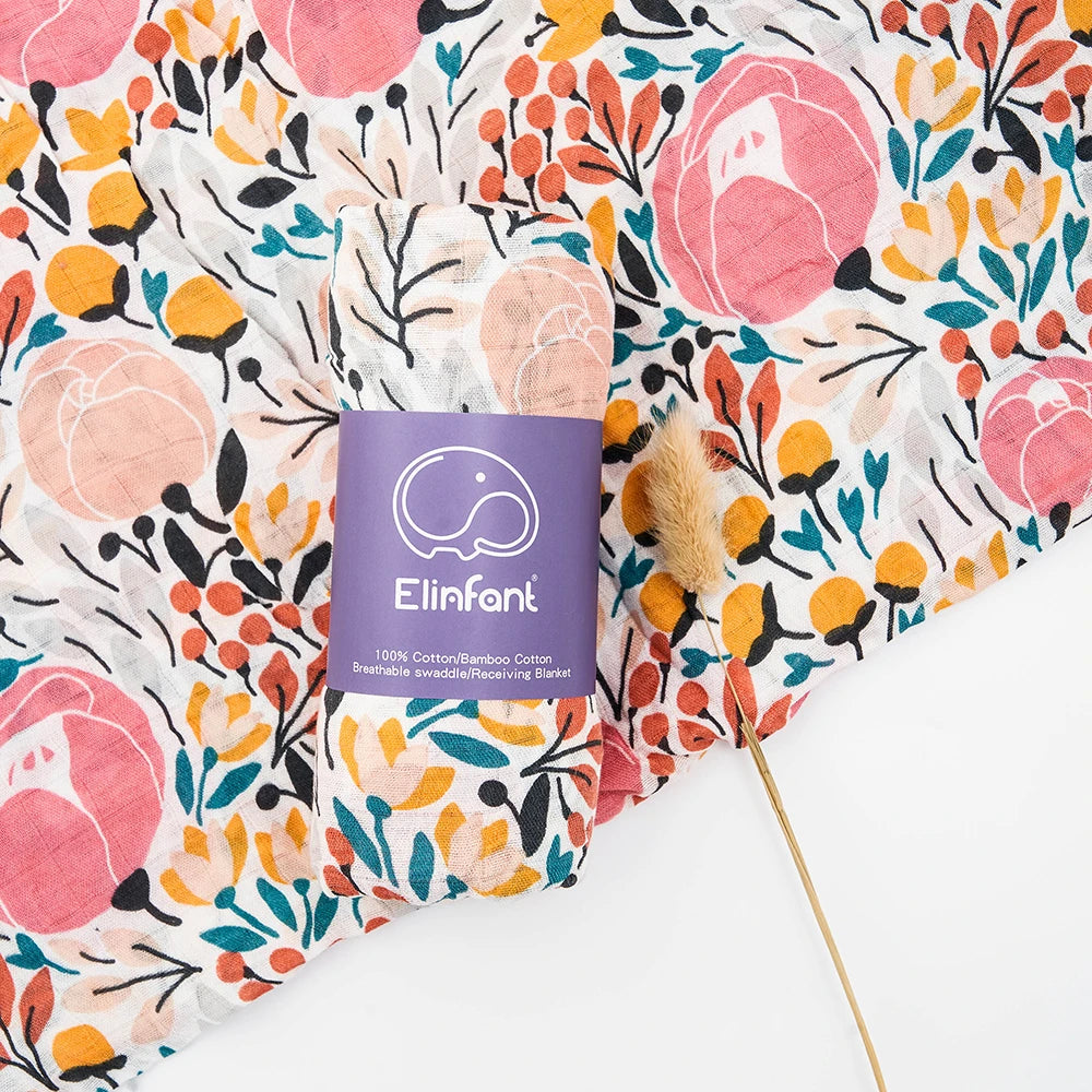 Couverture de réception bébé 120x110cm – Mousseline de coton ultra douce – Multi-usages (bain, lit, poussette)