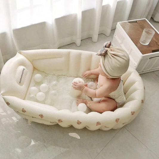 🛁🐻 Baignoire Gonflable Bébé "Bisounours" – Confort & sécurité pour le bain ✨