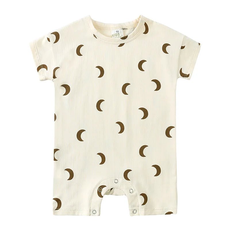 Barboteuse bébé garçon et fille 0‑2 ans – Rayée & motif lunes et chiens | FamilyLK - FamilyLK