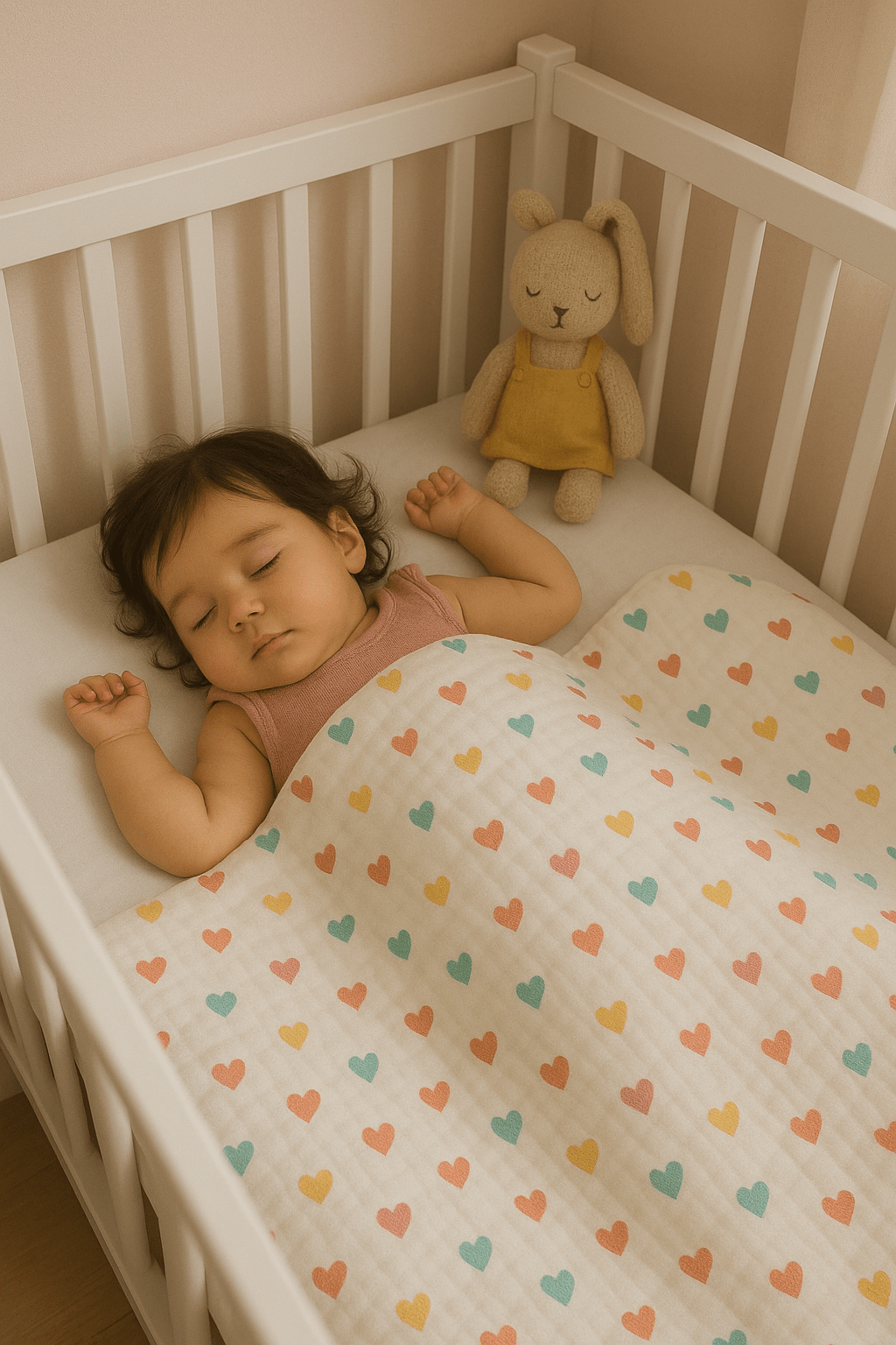 🧸 Couverture de réception bébé 80x80 cm – Mousseline de coton douce – Multi‑usage (bain, lit, poussette) - FamilyLK