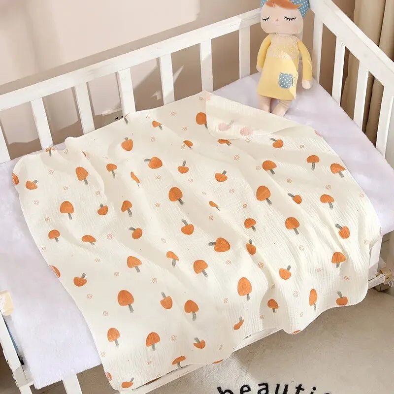 🧸 Couverture de réception bébé 80x80 cm – Mousseline de coton douce – Multi‑usage (bain, lit, poussette) - FamilyLK