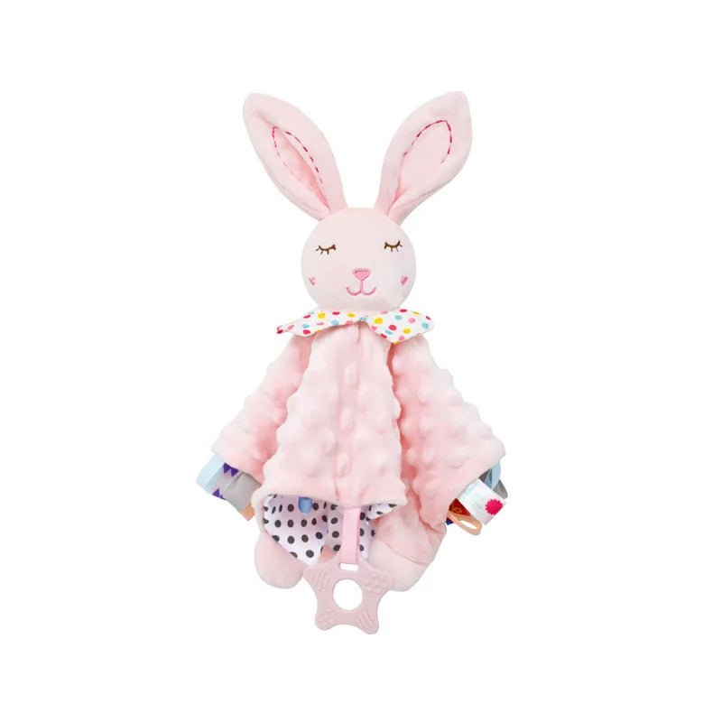 🐘 Couverture de sécurité éléphant – étiquettes, hochet intégré & doudou peluche doux - FamilyLK