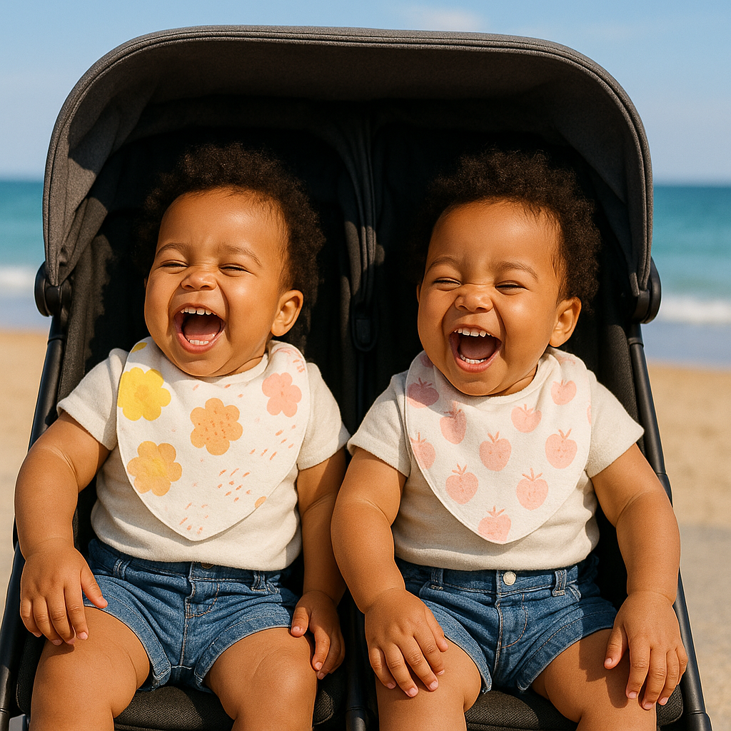 Bavoir triangle en double coton : baver n'a jamais été aussi mignon ! (lot de 5 pièces)