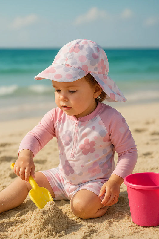 Maillot de bain enfant anti UV + chapeau : pour des aventures sous le soleil !