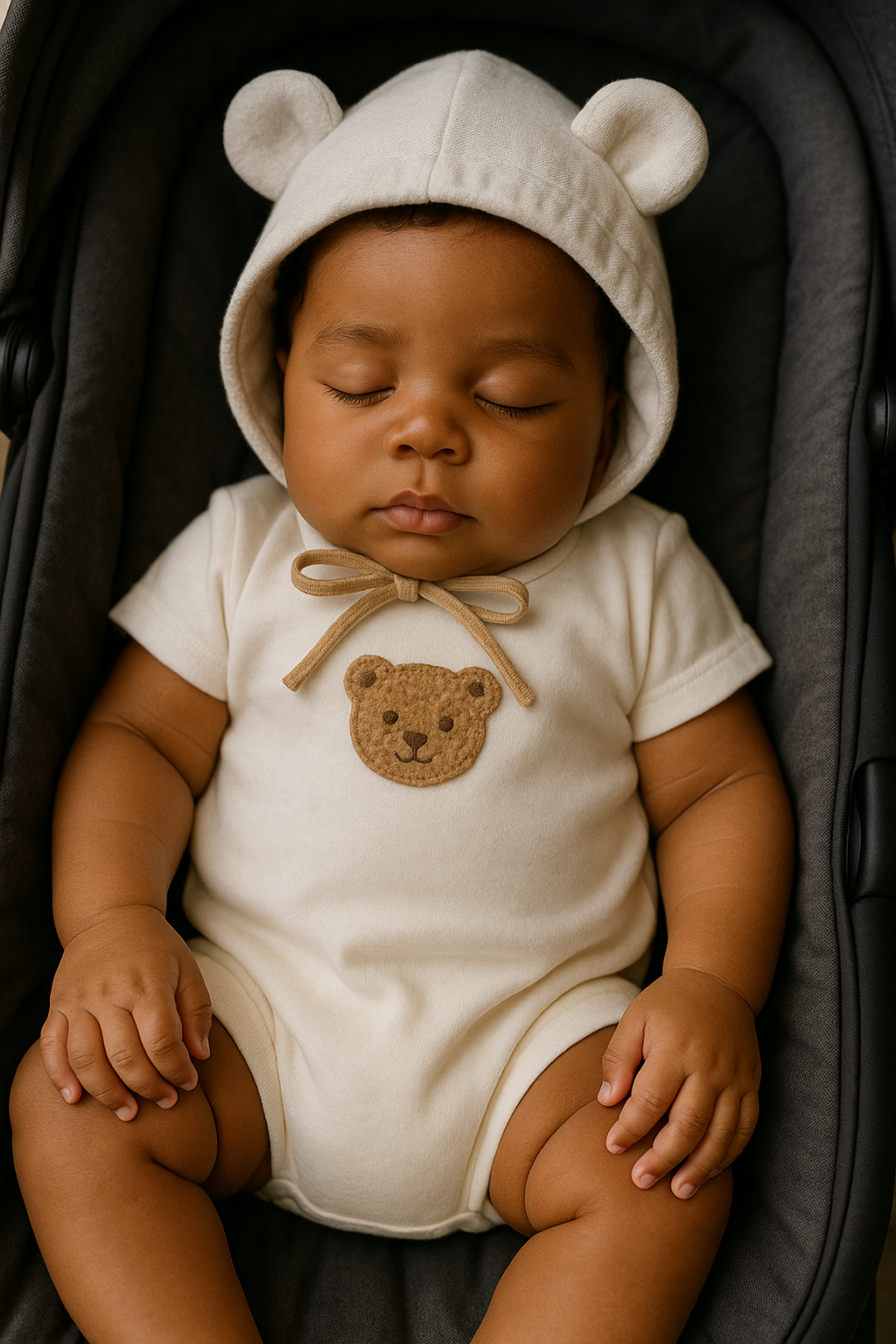 Combinaison en coton "petit ourson": liberté de mouvement (garçon et fille)