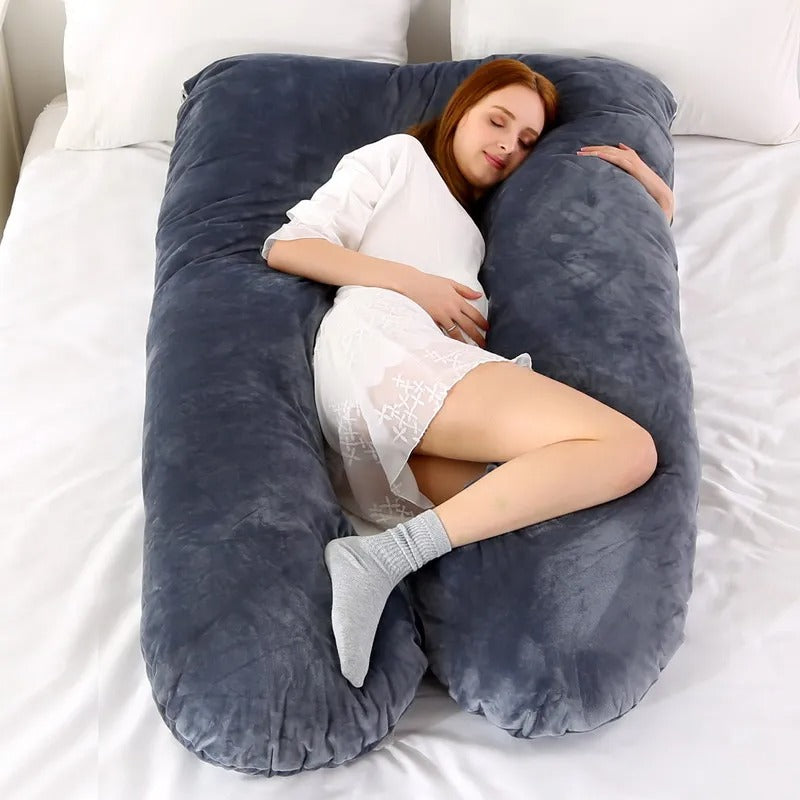 🌙 Oreiller de maternité 120×70 cm – confortable, soutien grossesse & allaitement, coussin doux