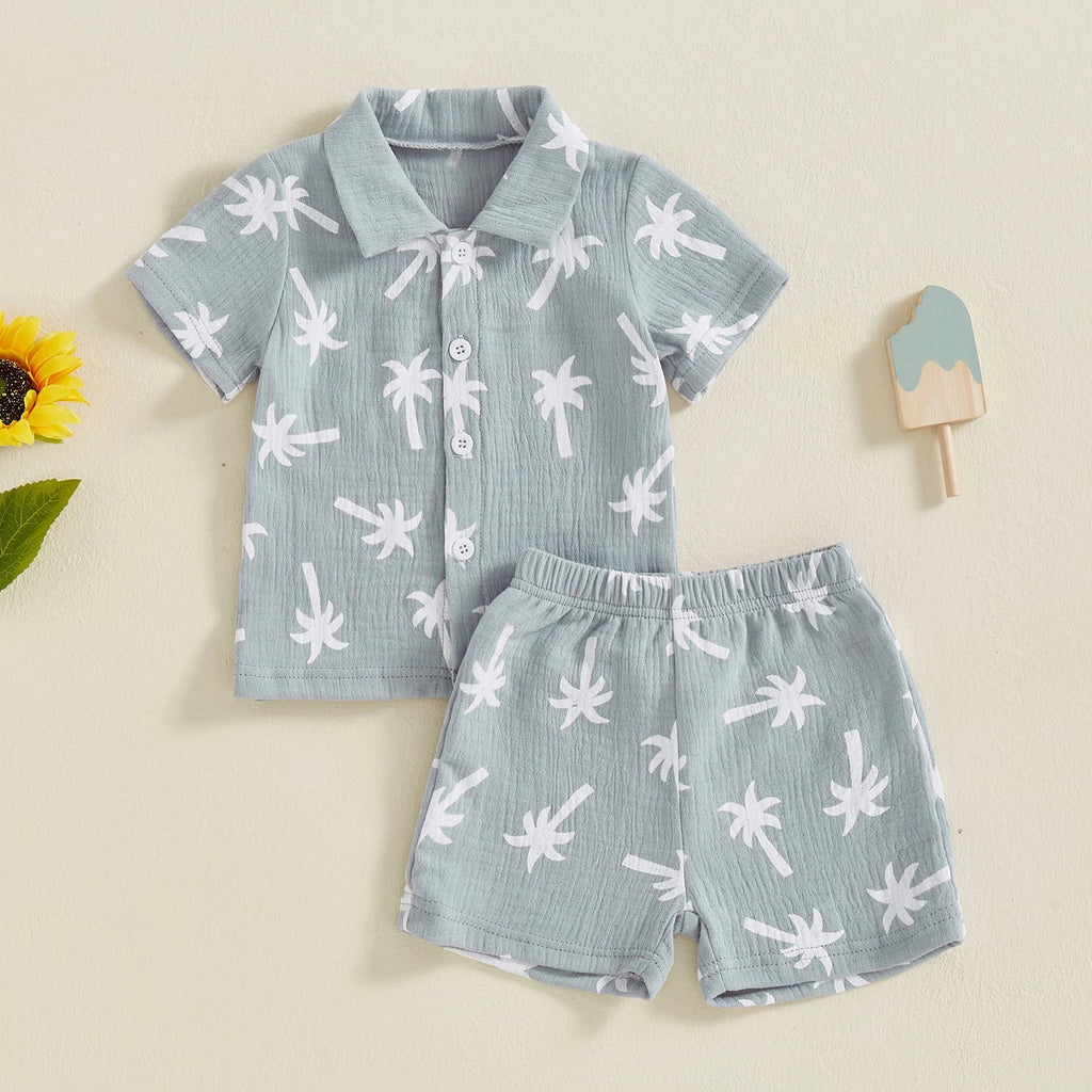 Mini look tropical : ensemble chemise et short pour petit garçon ! - FamilyLK