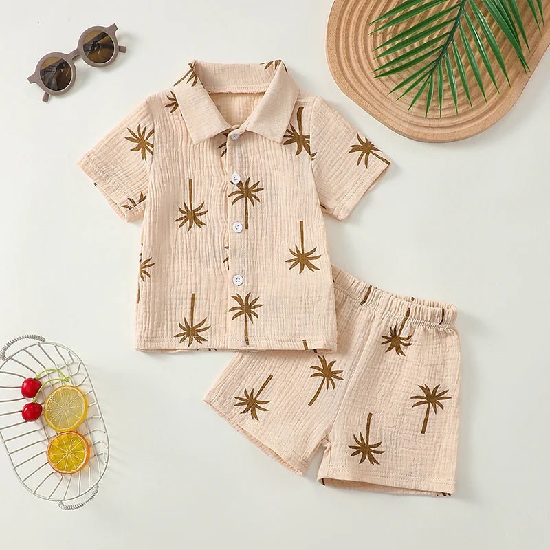 Mini look tropical : ensemble chemise et short pour petit garçon ! - FamilyLK