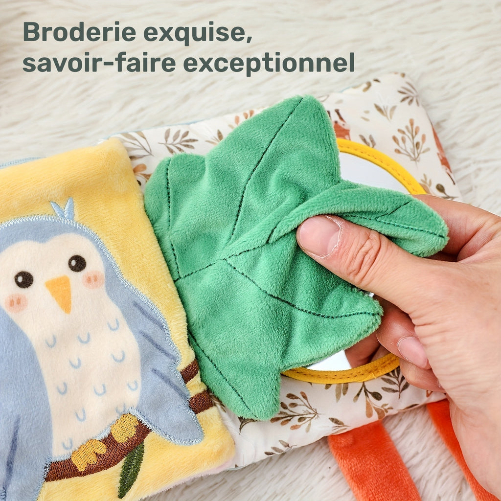 Livre en peluche lphant interactif pour bbs  Tissu doux rsistant aux dchirures jouet dapprentissage des couleurs et des animaux cadeau sensoriel multifonction pour Nol anniversaires couleurs varies stimulation visuelle et tactile design d