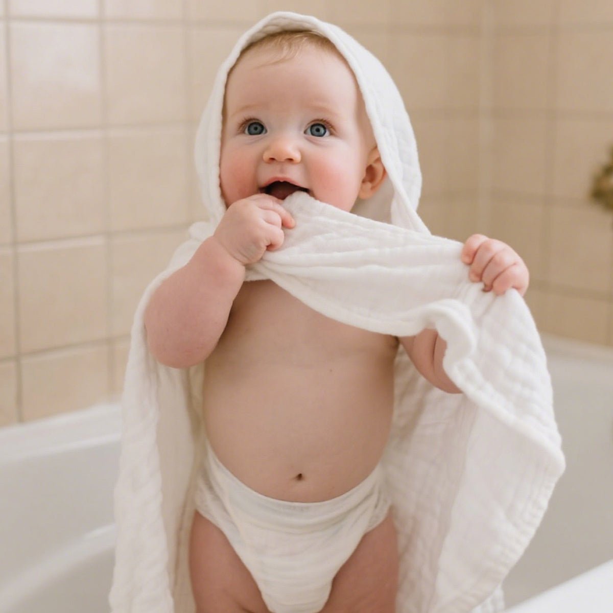 🧼🍼 Serviette à capuche bébé – Douceur & chaleur après le bain 🛁💕 - FamilyLK