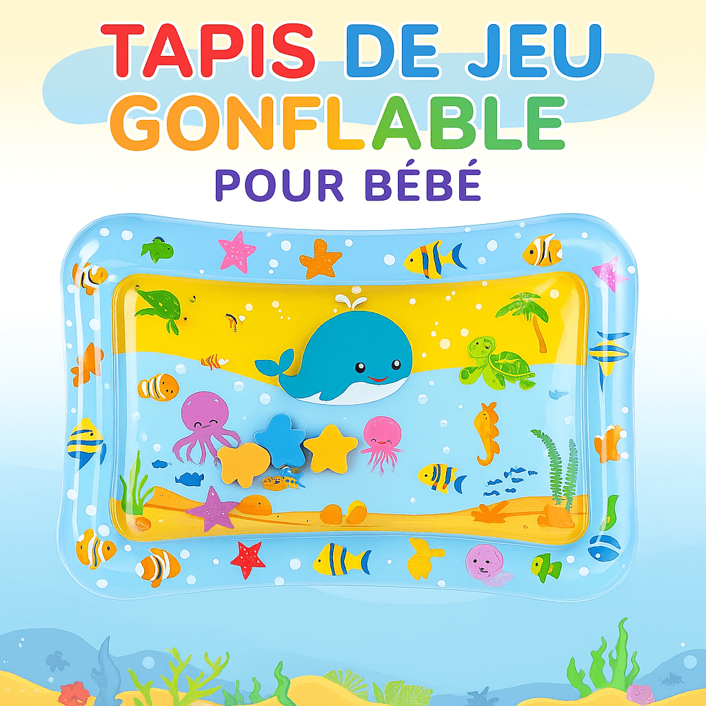 🐋 Tapis de jeu gonflable « Monde sous - marin » : éveil & amusement pour bébé dès le plus jeune âge ! - FamilyLK
